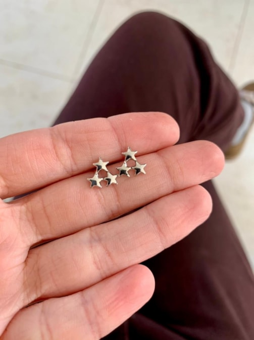 Par de Brincos Três Estrelas