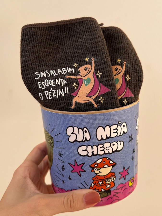 Par de Meias Lagartixa Sinsalabim - Marrom — imagem 2