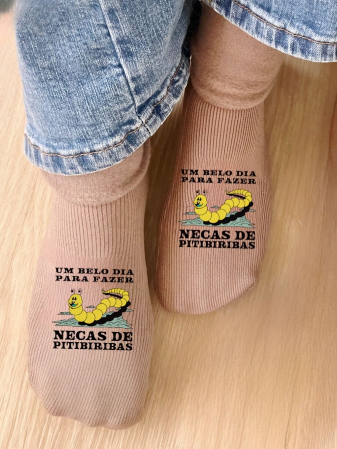 Par de Meias Necas de Pitibiribas - Capuccino — imagem 2