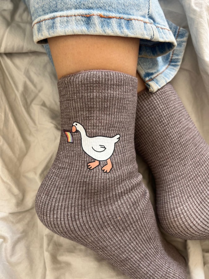 Par de Meias Pato Gay - Cinza — imagem 2