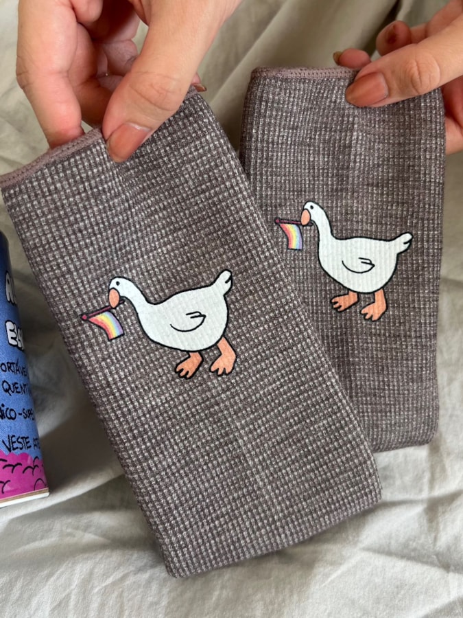 Par de Meias Pato Gay - Cinza — imagem 3