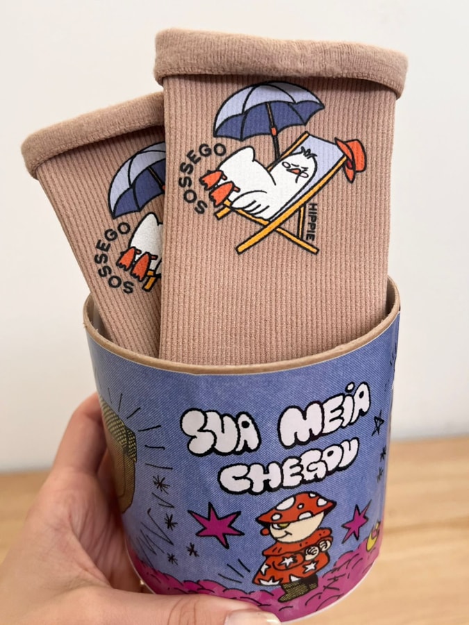 Par de Meias Pato Sossego - Capuccino Claro — imagem 3