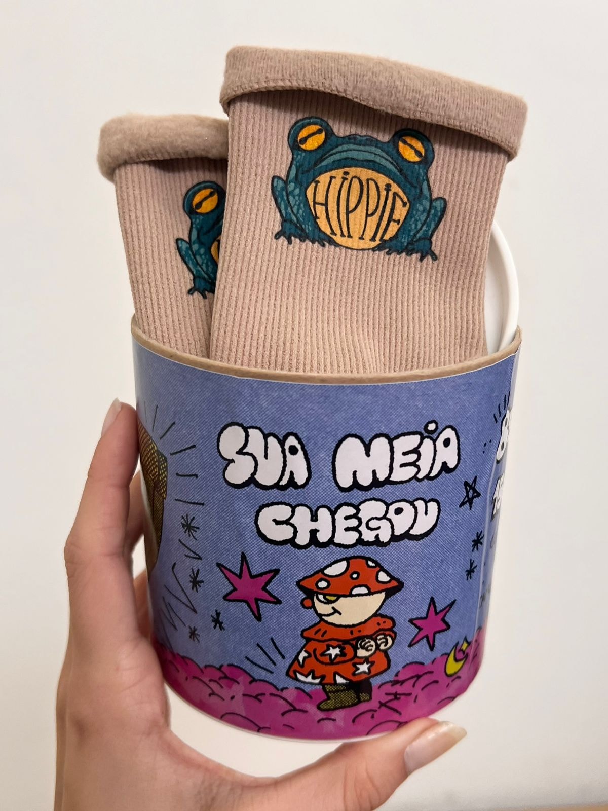 Par de Meias Sapo Hippie - Capuccino Claro — imagem 2
