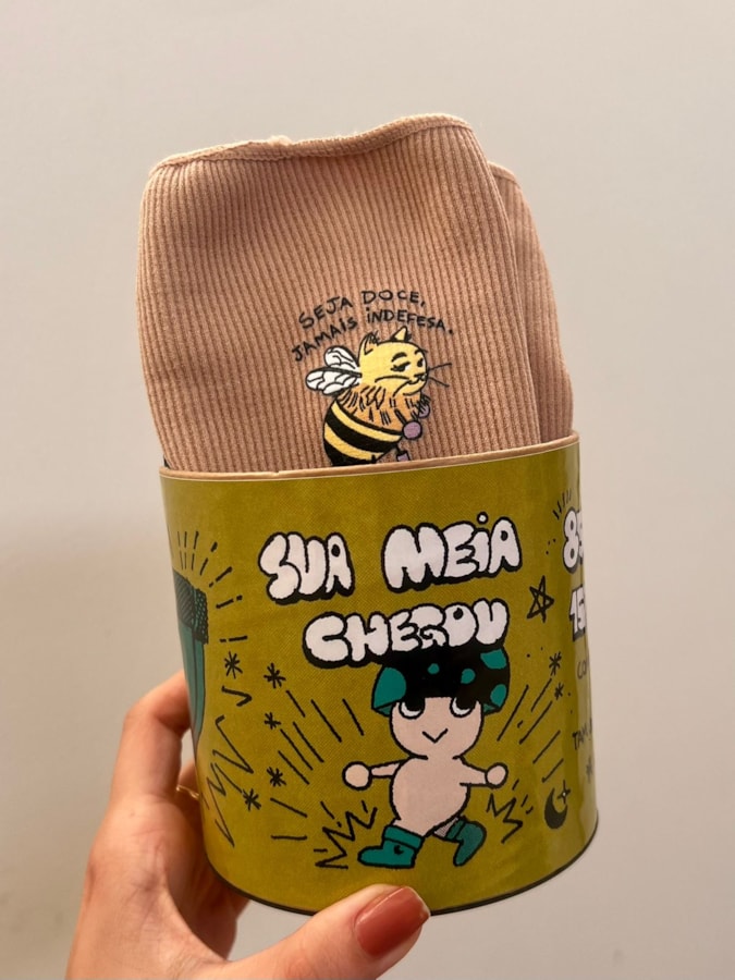 Par de Meias Seja Doce - Capuccino Claro — imagem 3