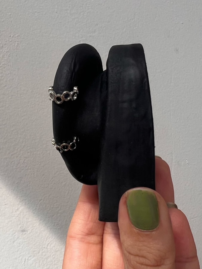 Par de Piercing de Pressão - Círculos - Aço Inox — imagem 2