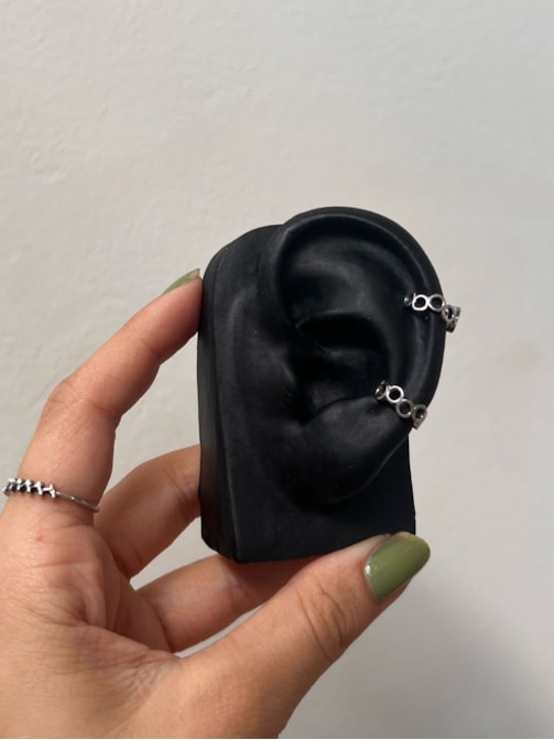 Par de Piercing de Pressão - Círculos - Aço Inox