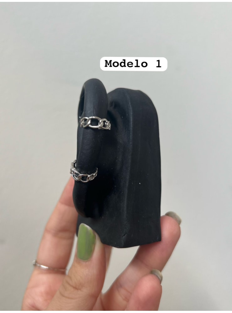 Par de Piercing de Pressão - Correntes - Aço Inox — imagem 3