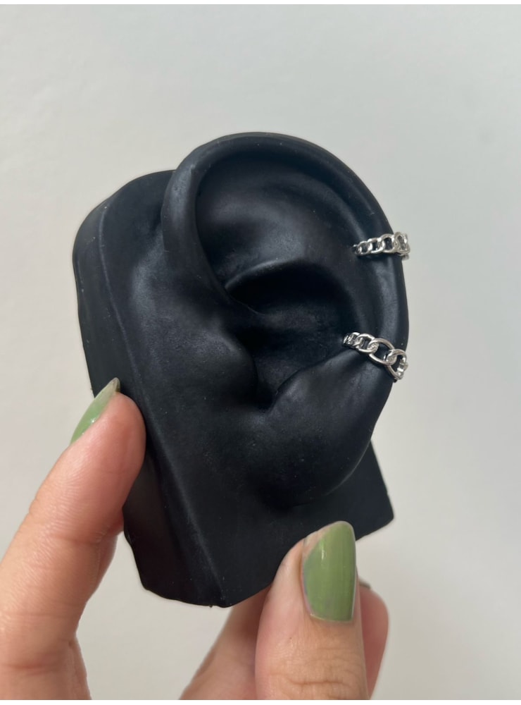 Par de Piercing de Pressão - Correntes - Aço Inox — imagem 1