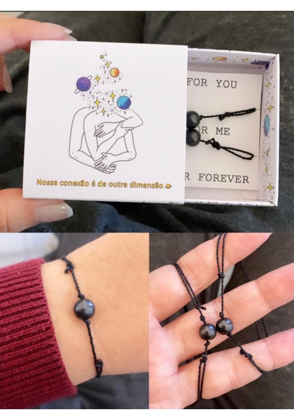 Par de Pulseiras Conexão - Com Embalagem