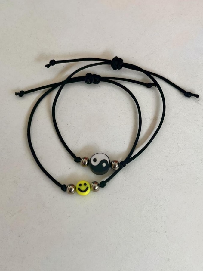 Par de Pulseiras Hippie - Yin Yang e Smile — imagem 2
