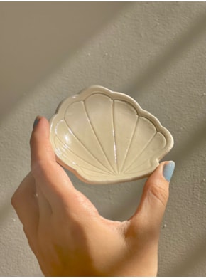 Porta Joias Concha 8cm - Cerâmica