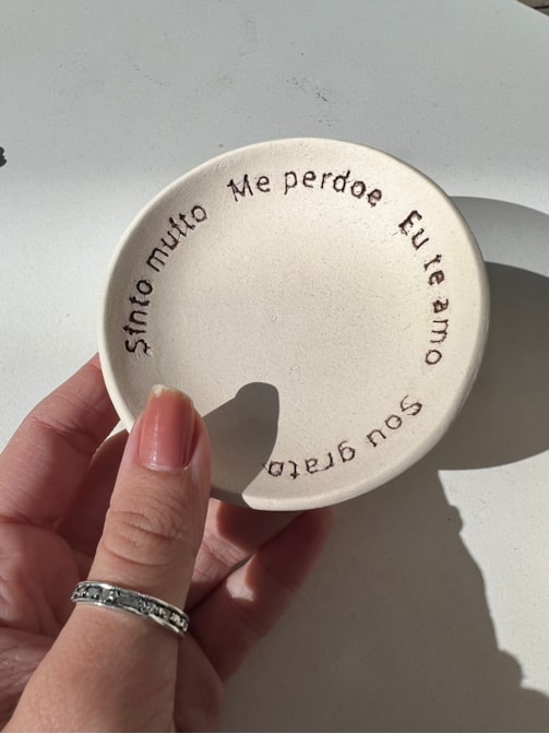 Porta Joias Ho'oponopono 8cm - Cerâmica