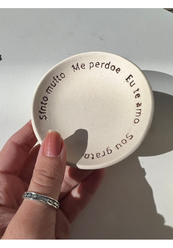 Porta Joias Ho'oponopono 8cm - Cerâmica