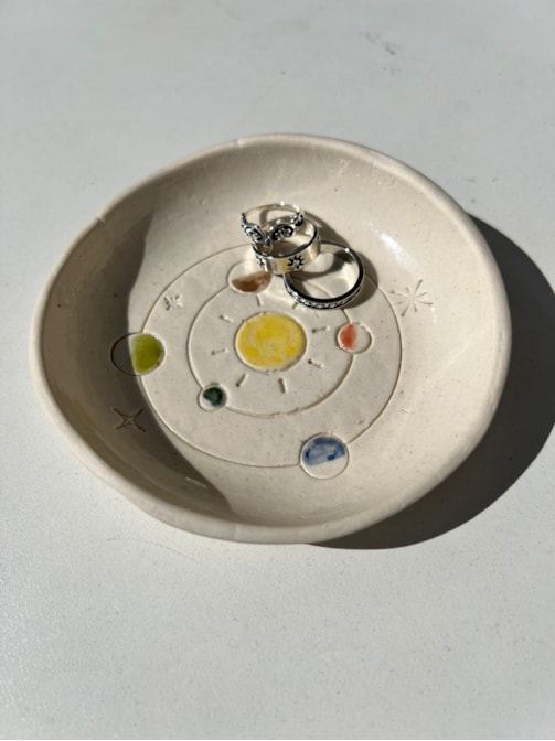 Porta Joias Sistema Solar 10,5cm - Cerâmica