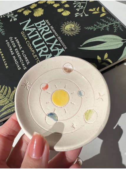 Porta Joias Sistema Solar Branco 8cm - Cerâmica