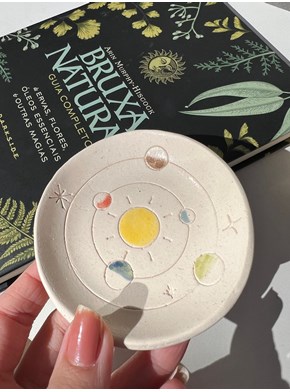 Porta Joias Sistema Solar Branco 8cm - Cerâmica
