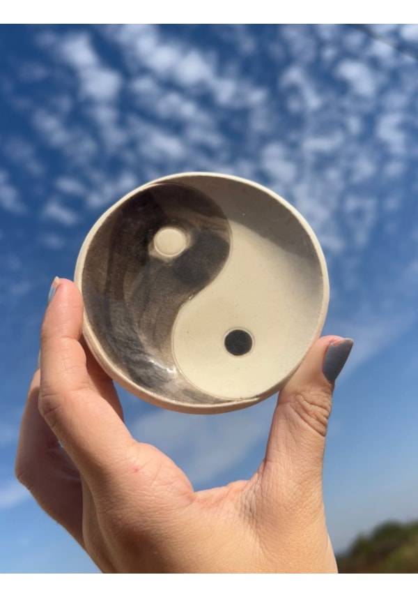 Porta Joias Yin Yang 8cm - Cerâmica
