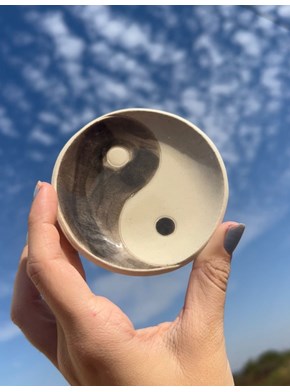Porta Joias Yin Yang 8cm - Cerâmica