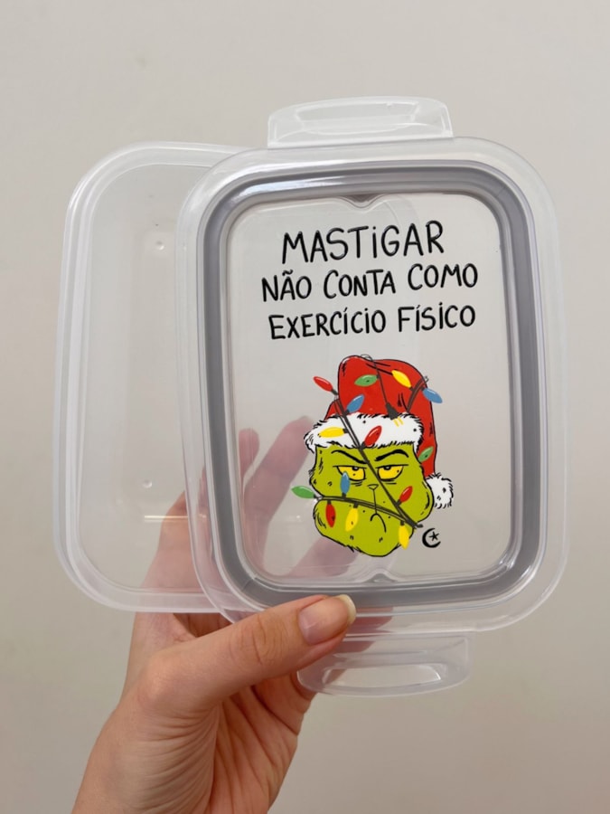 Pote Hermético 550ml - Grinch Mastigar não conta como Exercício Físico — imagem 1