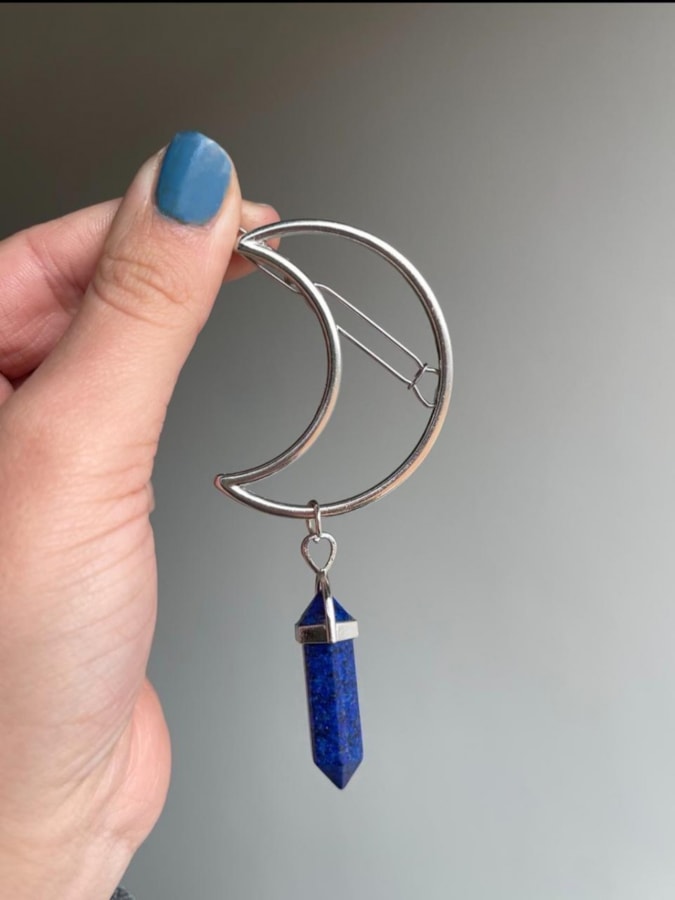 Presilha Lua com Ponta Pedra Lapis lazuli — imagem 2