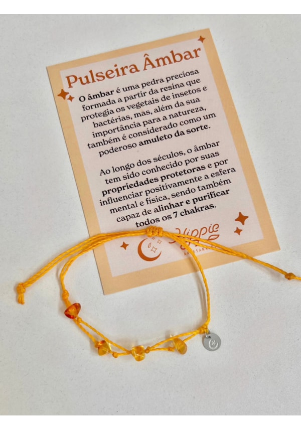 Pulseira Âmbar - Pingente Aço