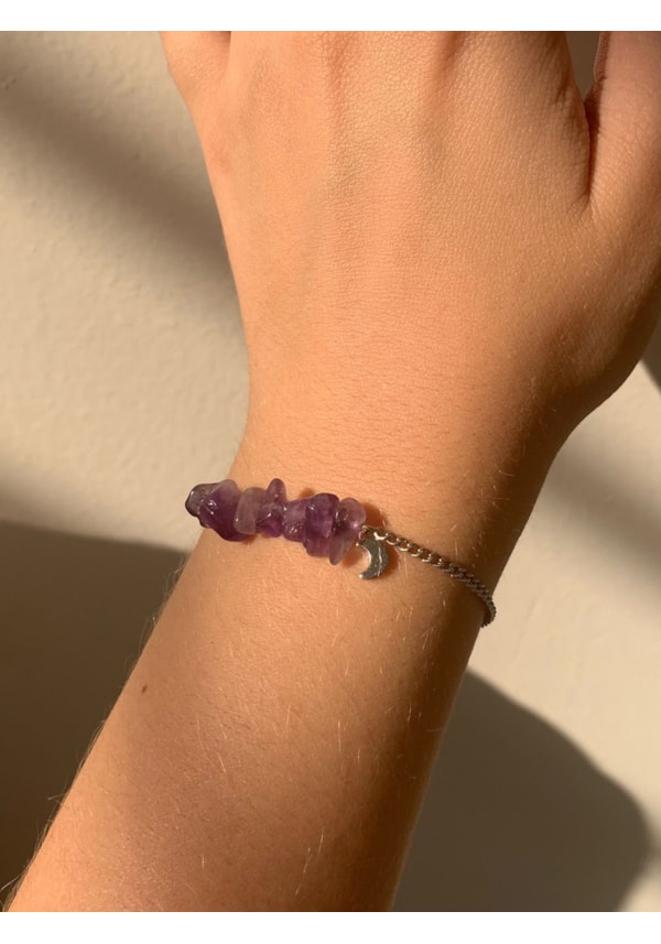 Pulseira Ametista com Lua