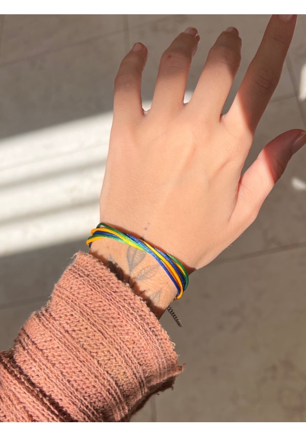 Pulseira Brasil Cetim
