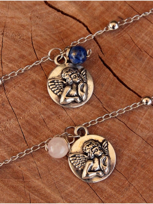 Pulseira Cupido com Pedra Amuleto