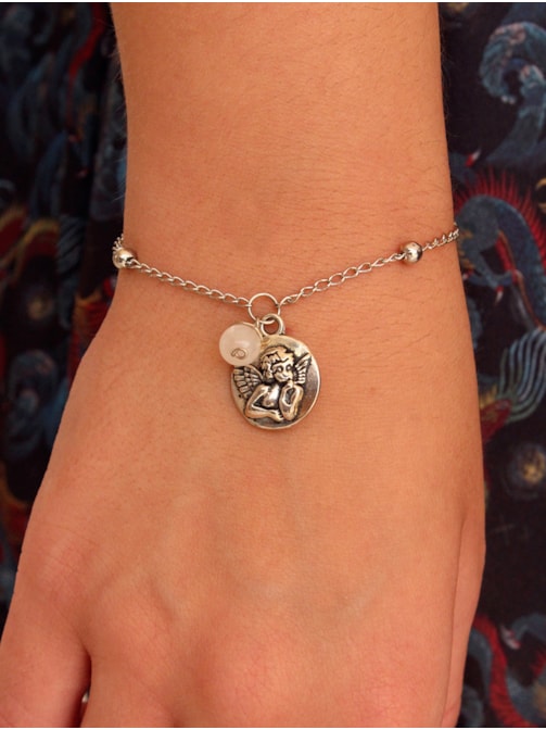 Pulseira Cupido com Pedra Amuleto