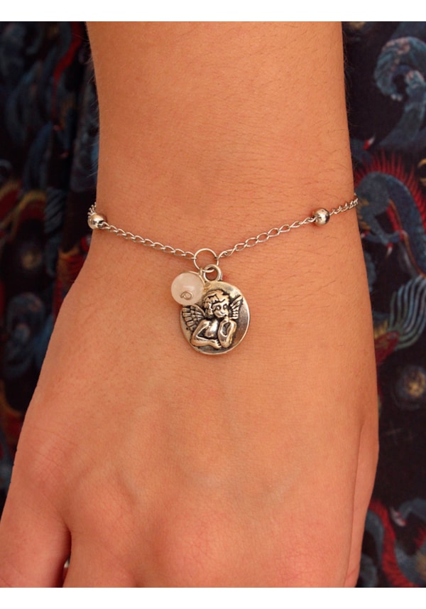 Pulseira Cupido com Pedra Amuleto