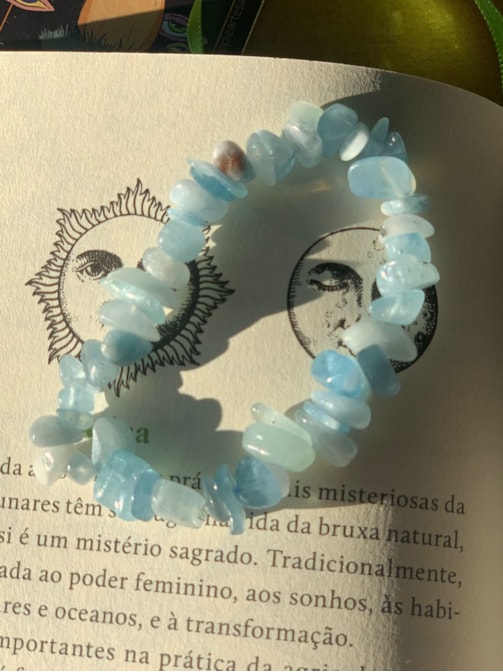 Pulseira de Cascalho Água Marinha
