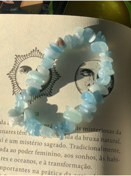 Pulseira de Cascalho Água Marinha