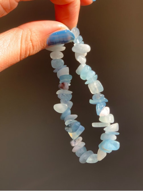 Pulseira de Cascalho Água Marinha