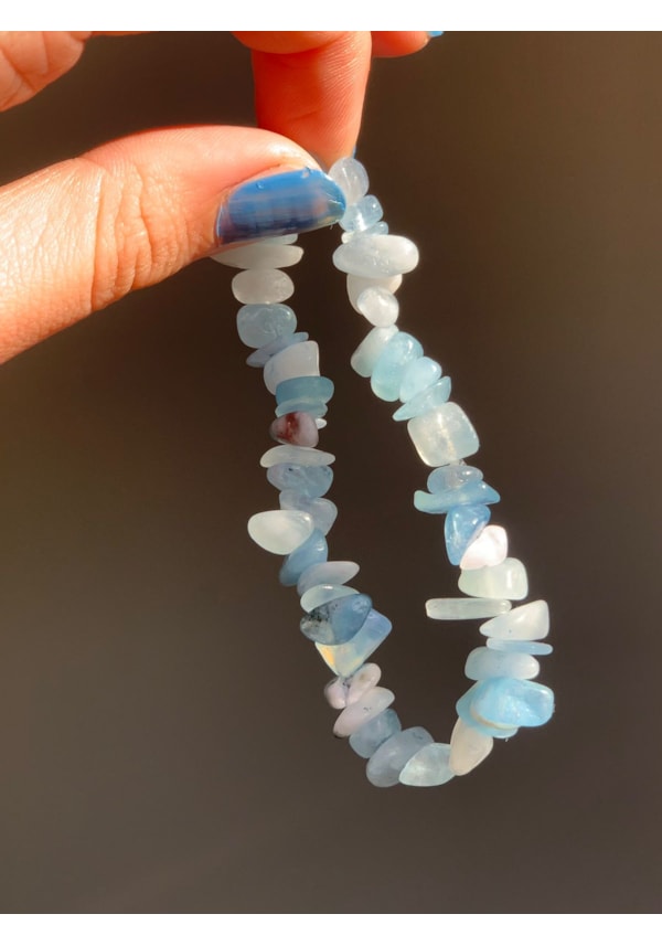 Pulseira de Cascalho Água Marinha