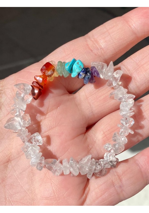 Pulseira de Cascalho Cristal Chakras