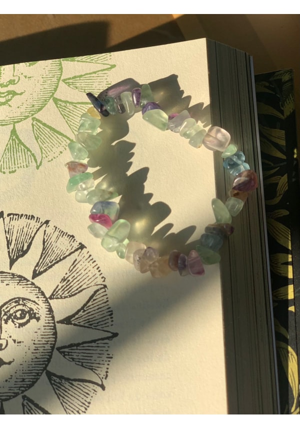 Pulseira de Cascalho Fluorita