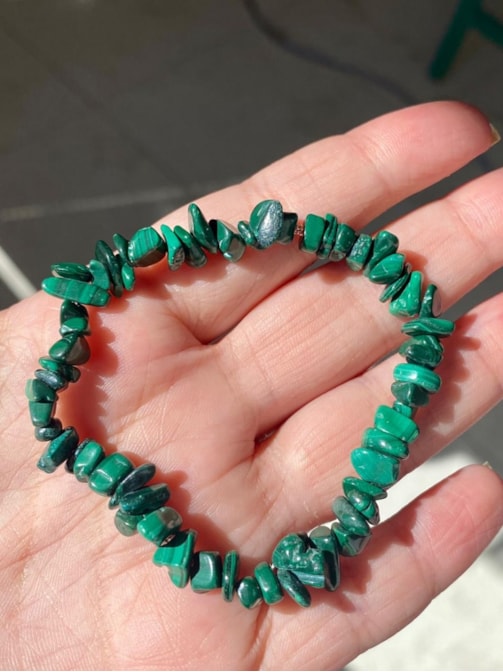 Pulseira de Cascalho Malaquita