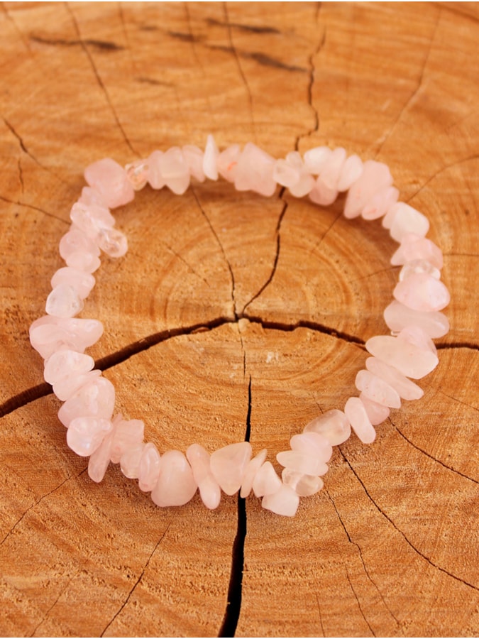 Pulseira de Cascalho Quartzo Rosa — imagem 2