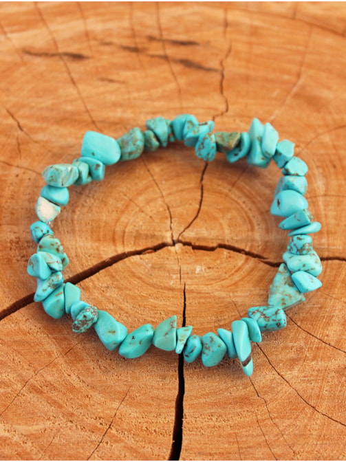 Pulseira de Cascalho Turquesa