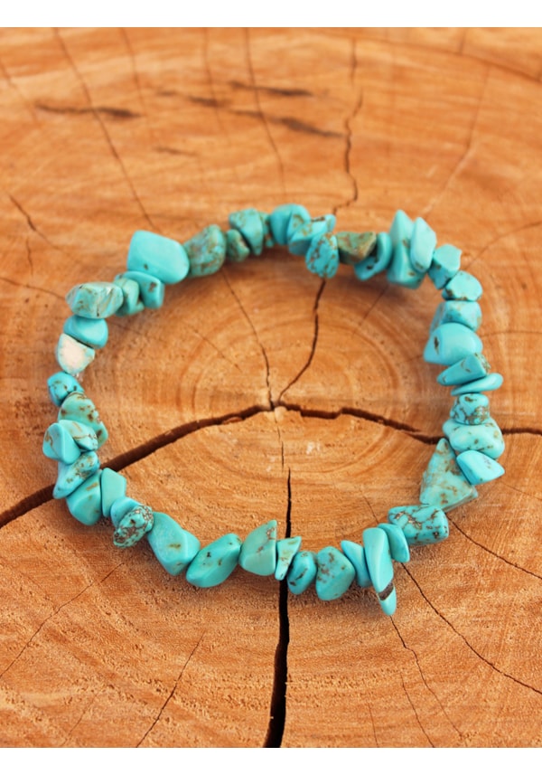 Pulseira de Cascalho Turquesa
