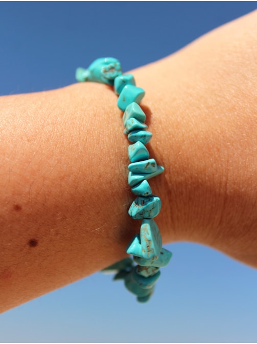 Pulseira de Cascalho Turquesa