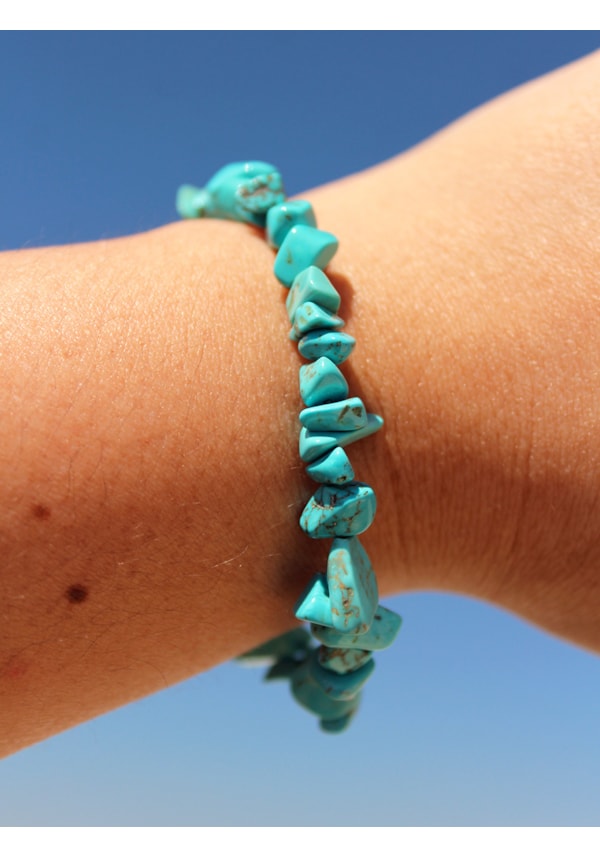 Pulseira de Cascalho Turquesa
