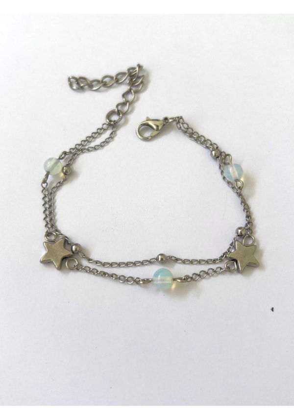 Pulseira Dupla Estrela e Pedra da Lua