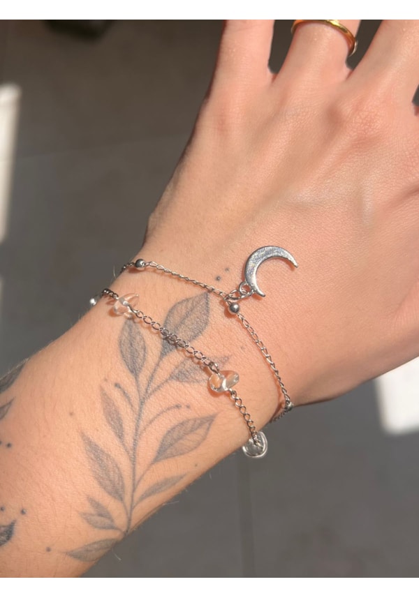 Pulseira Dupla Lua Minimalista