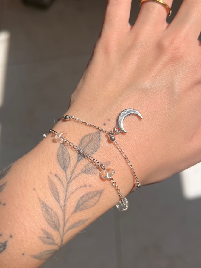 Pulseira Dupla Lua Minimalista — imagem 2