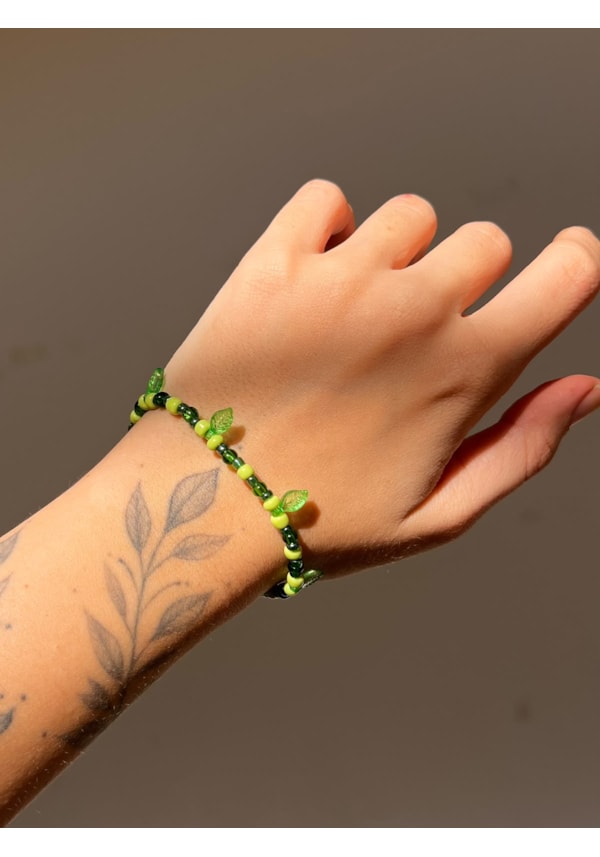Pulseira Folhas - Miçangas