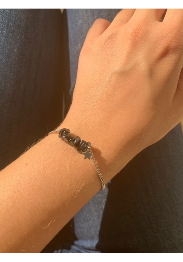 Pulseira Hematita com Estrela