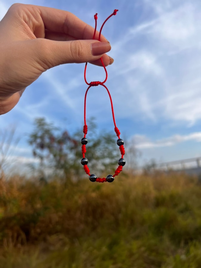 Pulseira Kabbalah Hematita 7 Nós — imagem 4