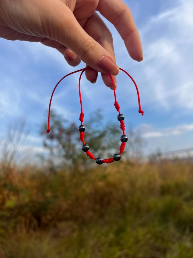 Pulseira Kabbalah Hematita 7 Nós — imagem 2
