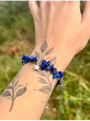 Pulseira Lápis Lazuli e Estrela